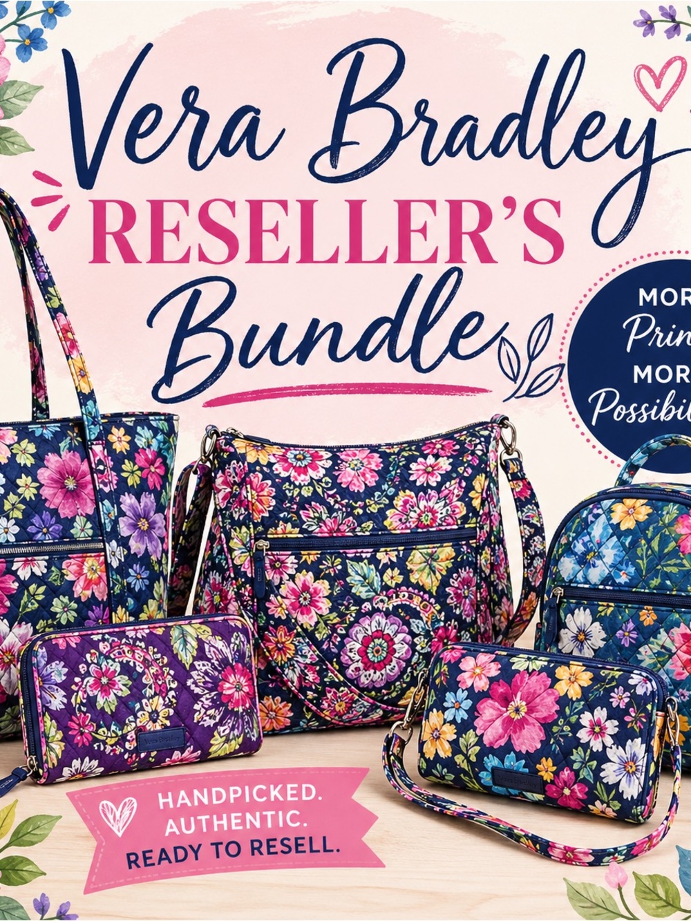 10 Piece Vera Bradley Purse Bag Reseller Mystery Box Lot